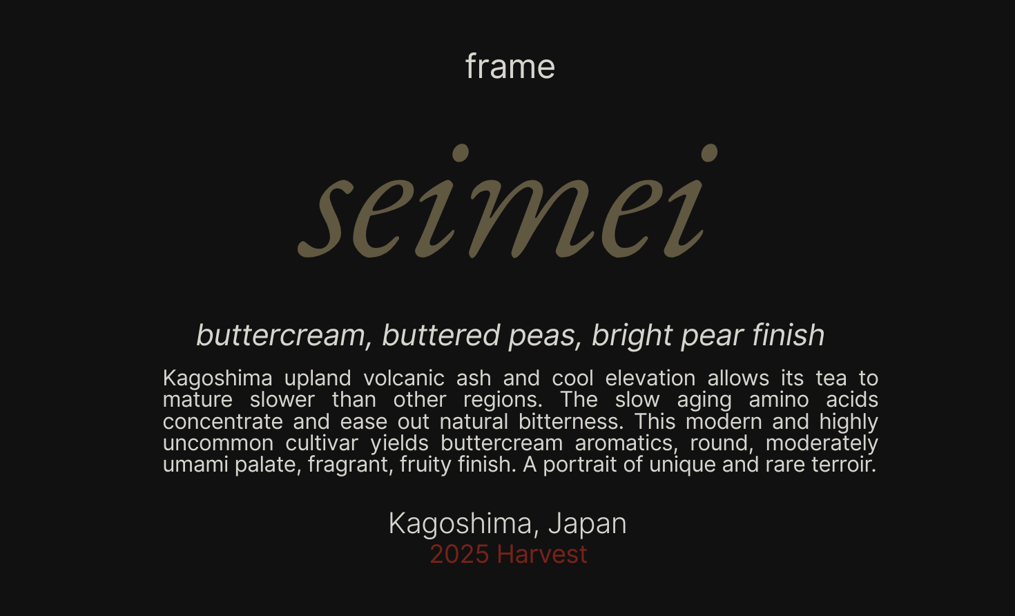 Seimei, Single Cultivar